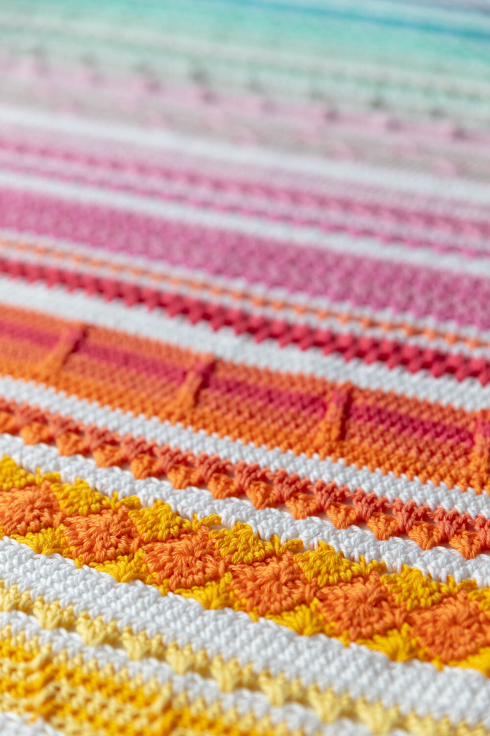 Baby Rainbow Sampler Blanket Catona Colourway