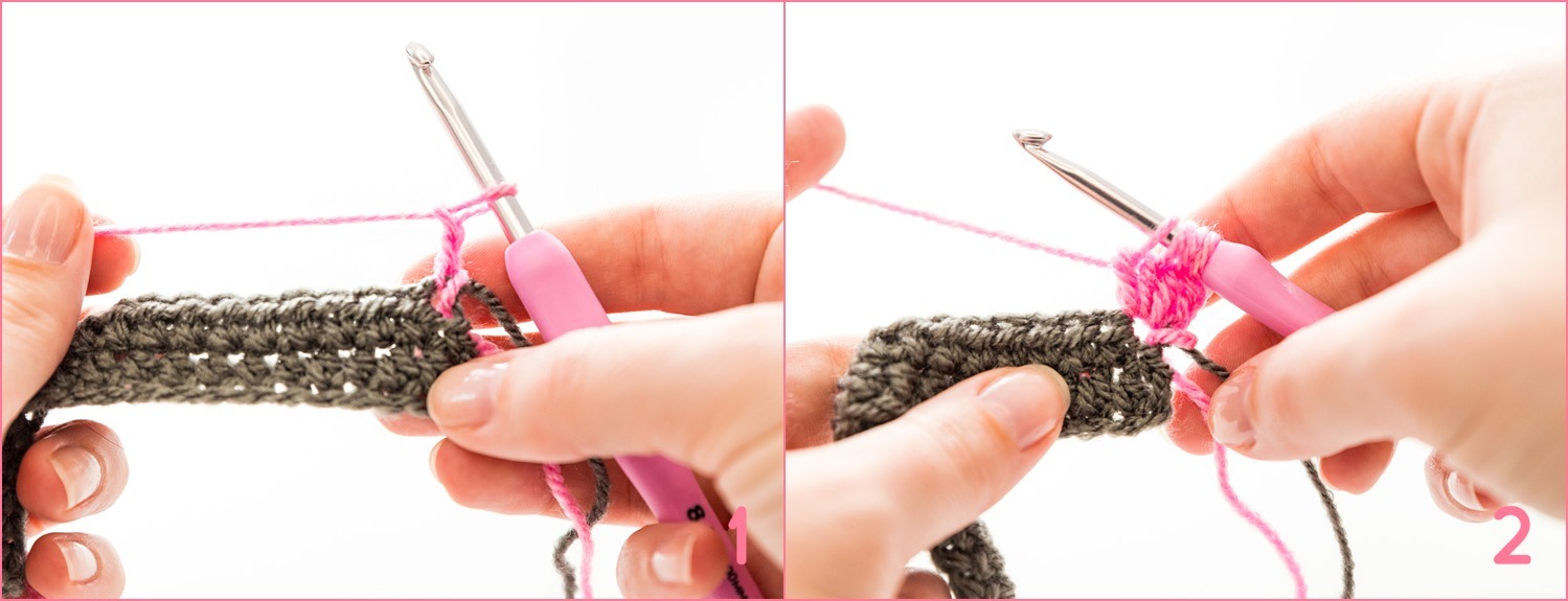 Bobble stitch instruction photos ( 1 + 2 )