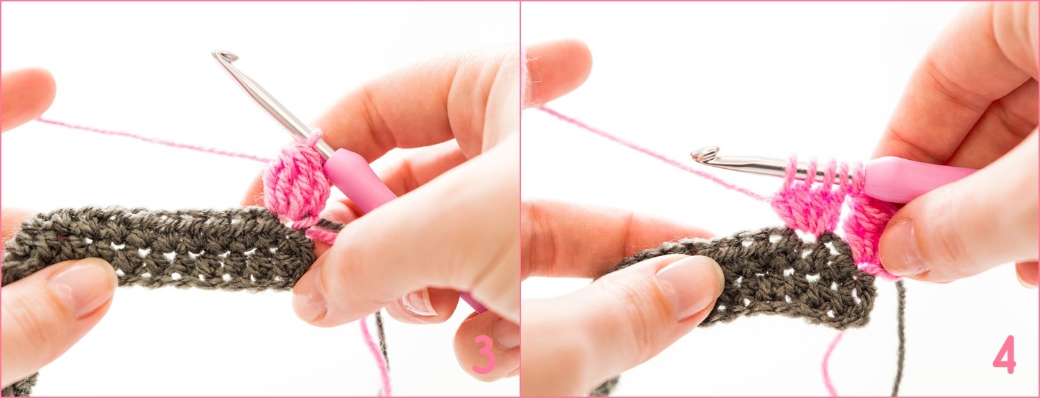 Bobble stitch instruction photos ( 3 + 4 )