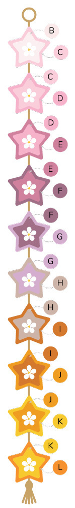 Christmas star winter garland motif colour layout