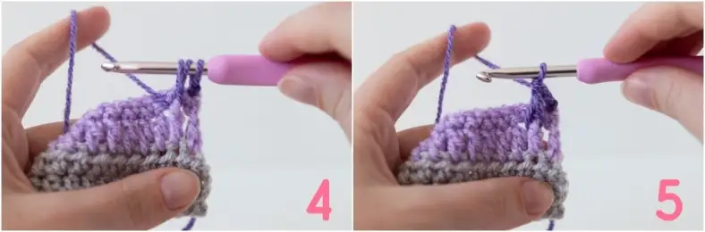 Alpine stitch crochet tutorial photo 4-5