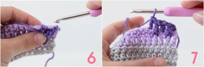 Alpine stitch crochet tutorial photo 6-7