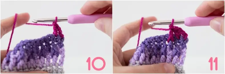 Alpine stitch crochet tutorial photo 10-11
