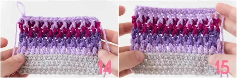 Alpine stitch crochet tutorial photo 14-15