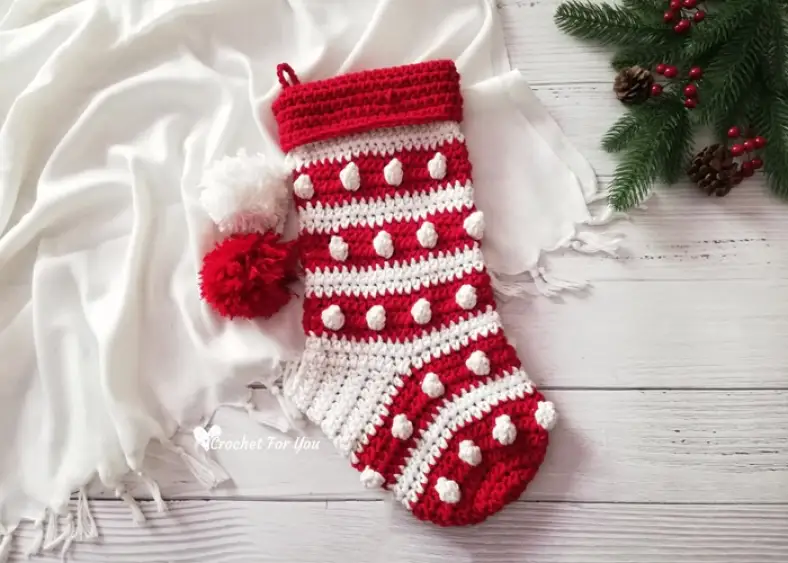 Bobbles Stripes Christmas Stocking 9