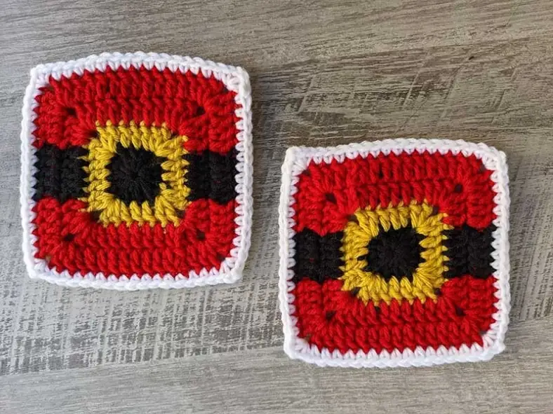 Crochet santa belt granny square pattern
