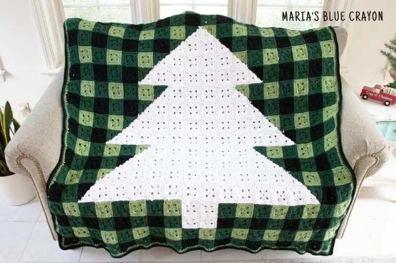 Crochet Plaid Tree Blanket Pattern 1024x679
