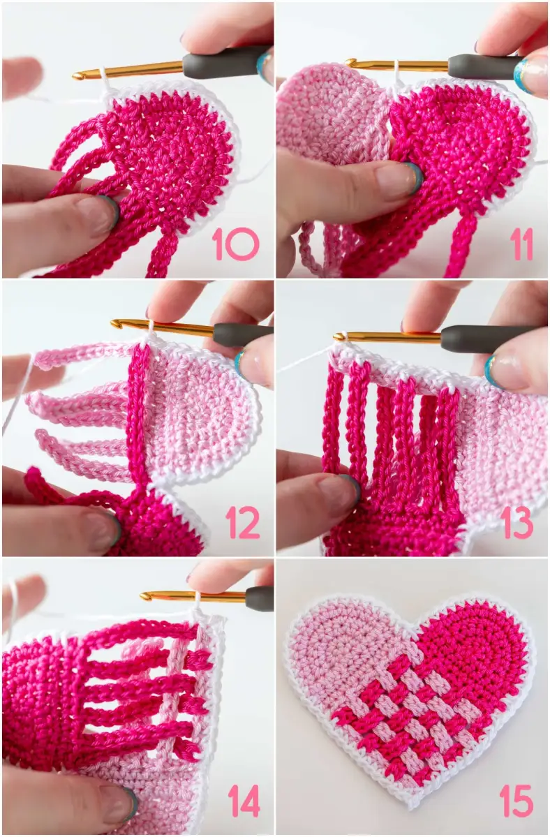 Hygge Scandi folk heart motif steps 10-15