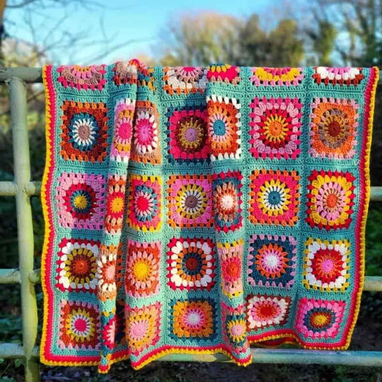 Rainbow harmony blanket 6 sq