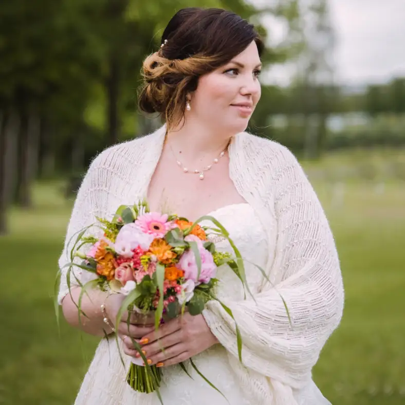 Beaded bridal shawl square