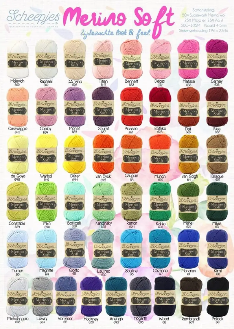 Merino Soft Color chart