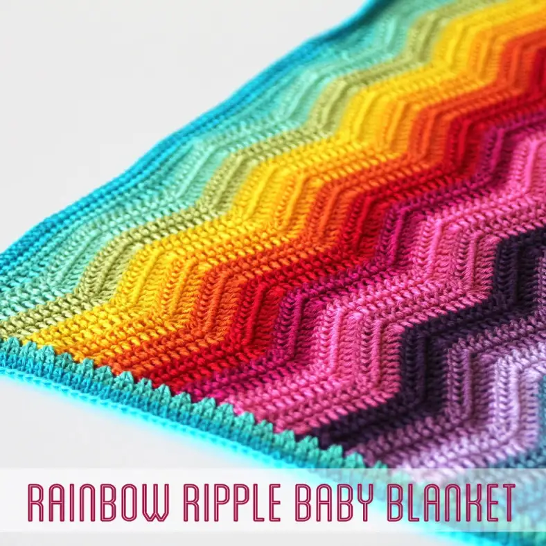 Rainbow Ripple Baby Blanket 1