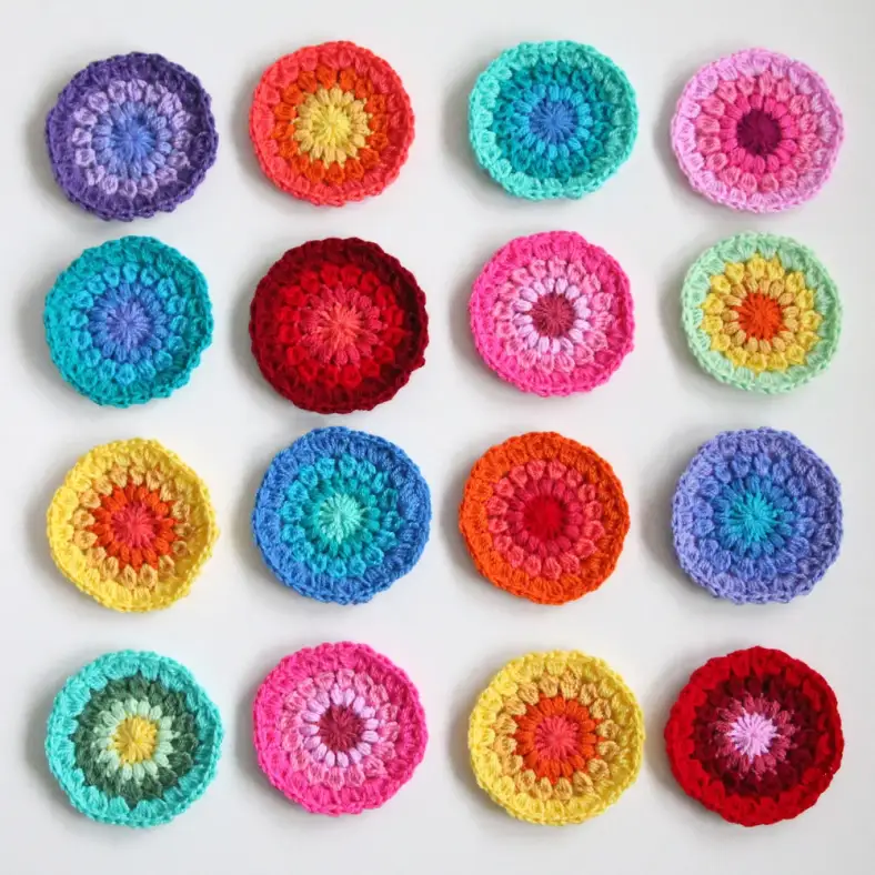Wheel of colour crochet blanket