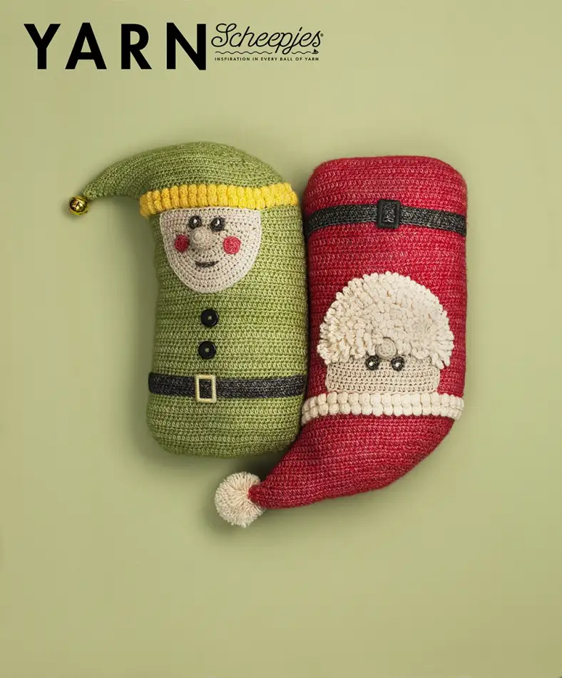 YARN 6 Bookazine Christmas Santa and Elf Pillows
