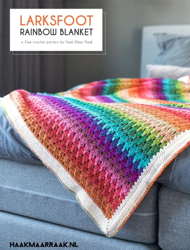 Larksfoot Rainbow Blanket free crochet pattern