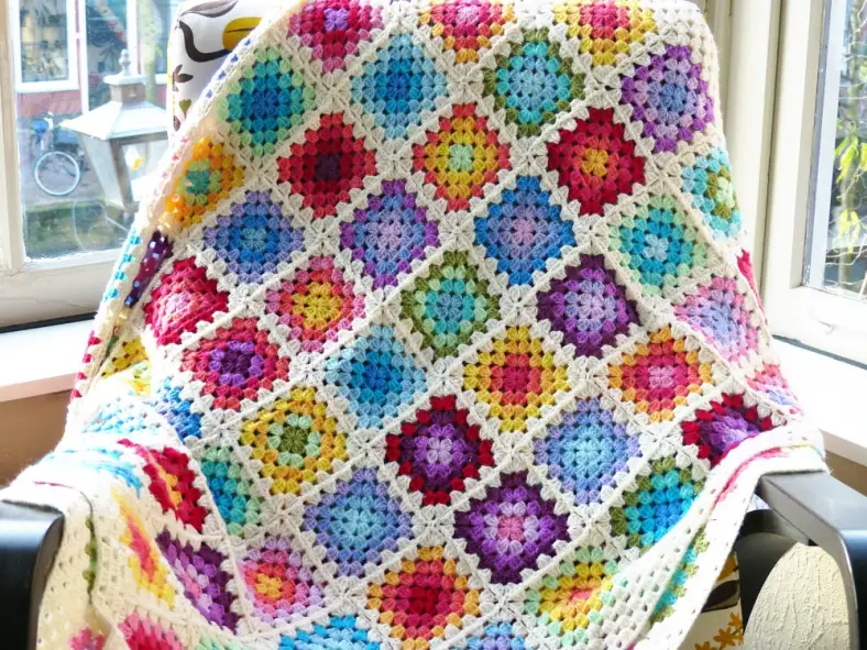 Rainbow Granny Square Blanket