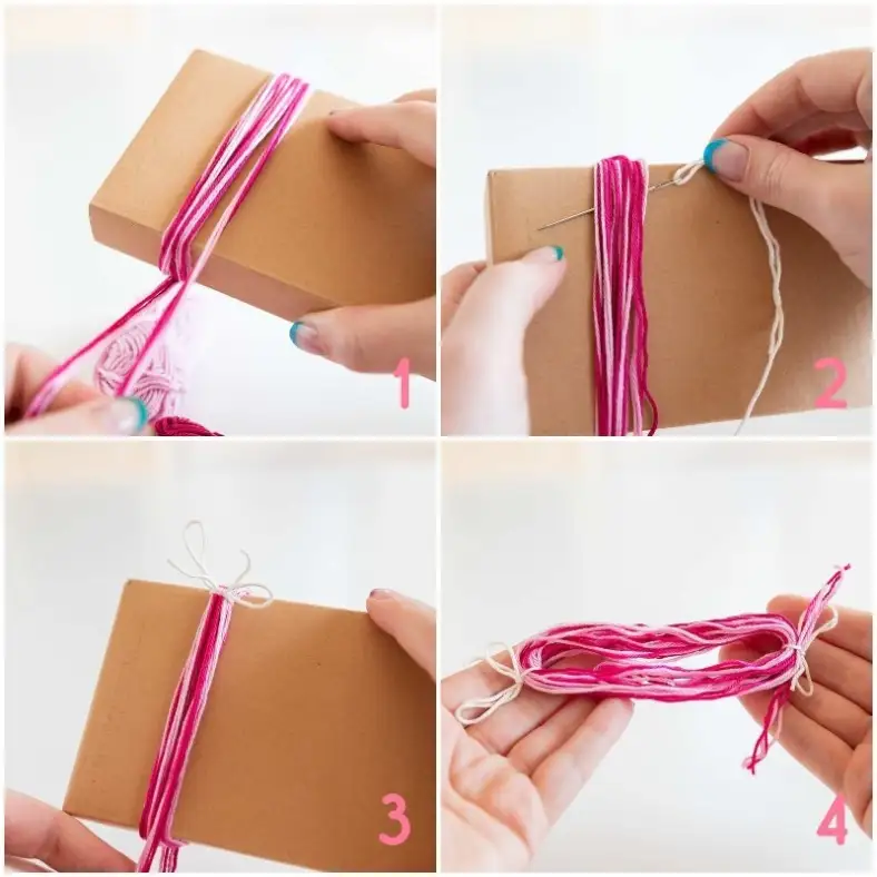 DIY tassel step 1-4