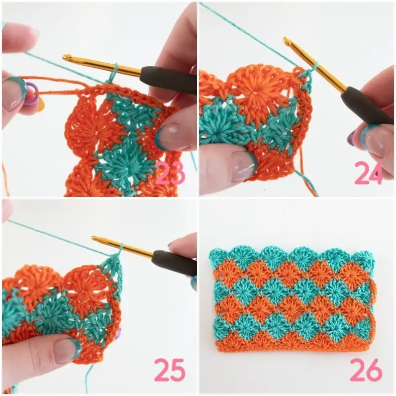 Switching colours between Catherine wheels, photos 23-26