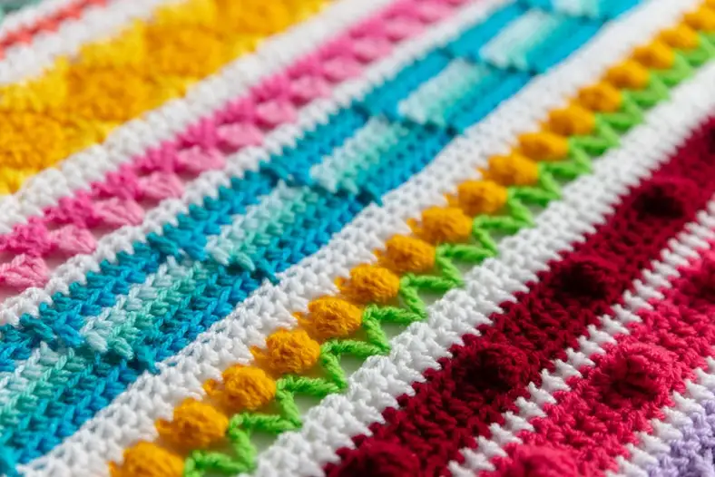 Close up of Sampler Blanket 2