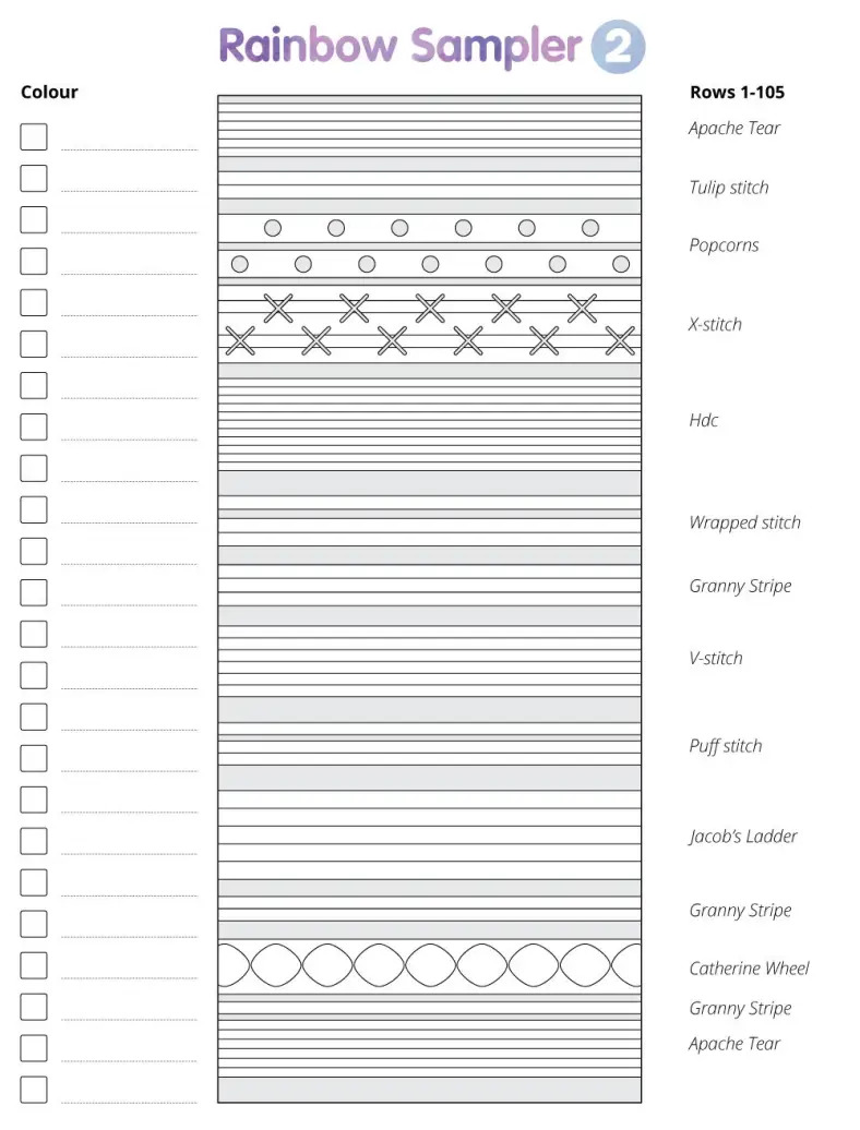 Colour Template Rainbow Sampler 2