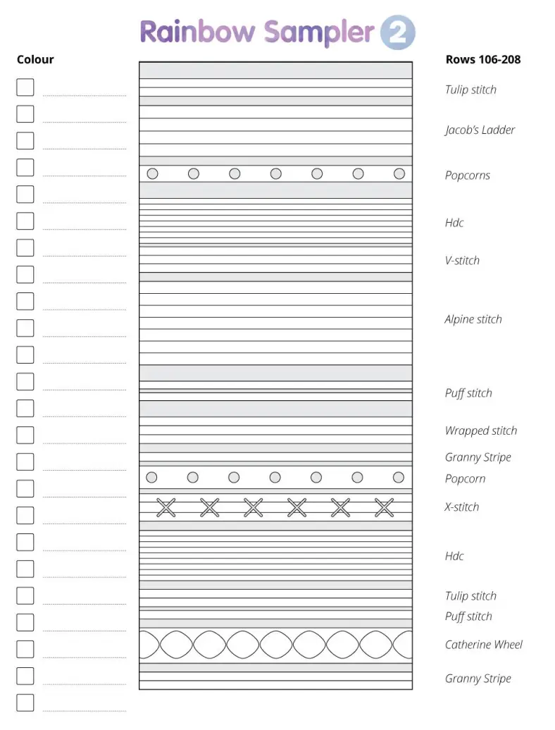 Colour Template Rainbow Sampler 2