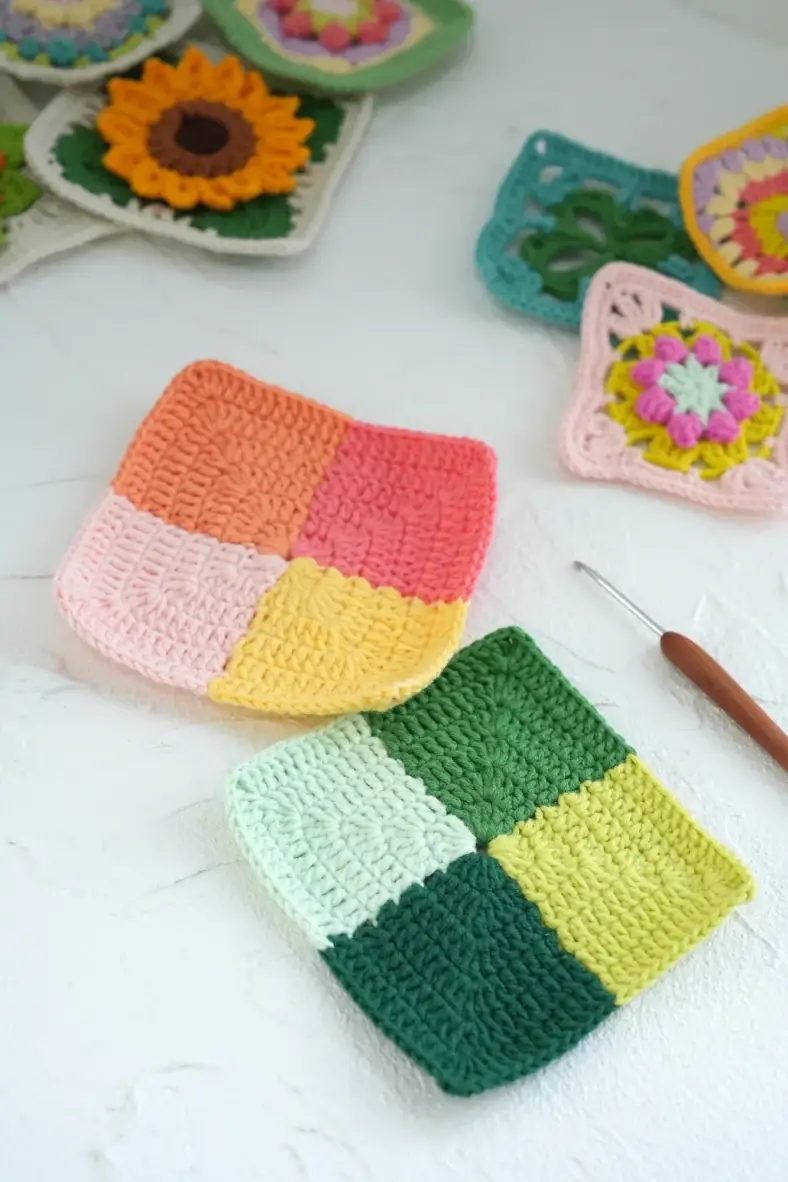 Crochet 4 Color Granny Square Pattern Free pin 2048x2048