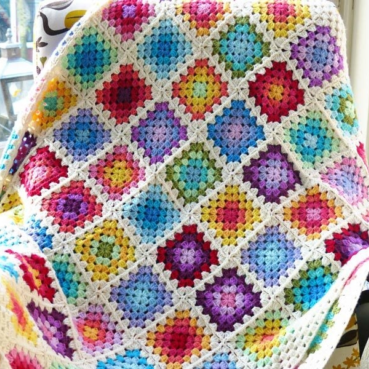 Rainbow Granny Square Blanket